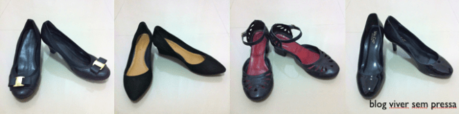 Tenho 4 sapatos pretos.