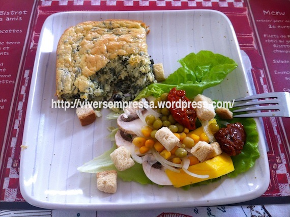 suflê de espinafre e passas